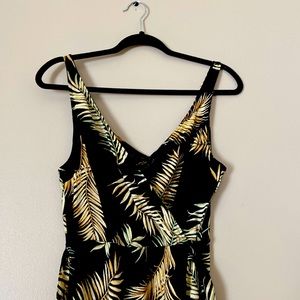 Tropical Faux wrap dress
